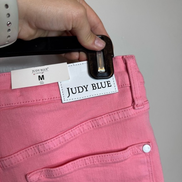NWT Judy Blue High Rise Tummy Control Bubblegum Pink Denim Shorts - Picture 11 of 11